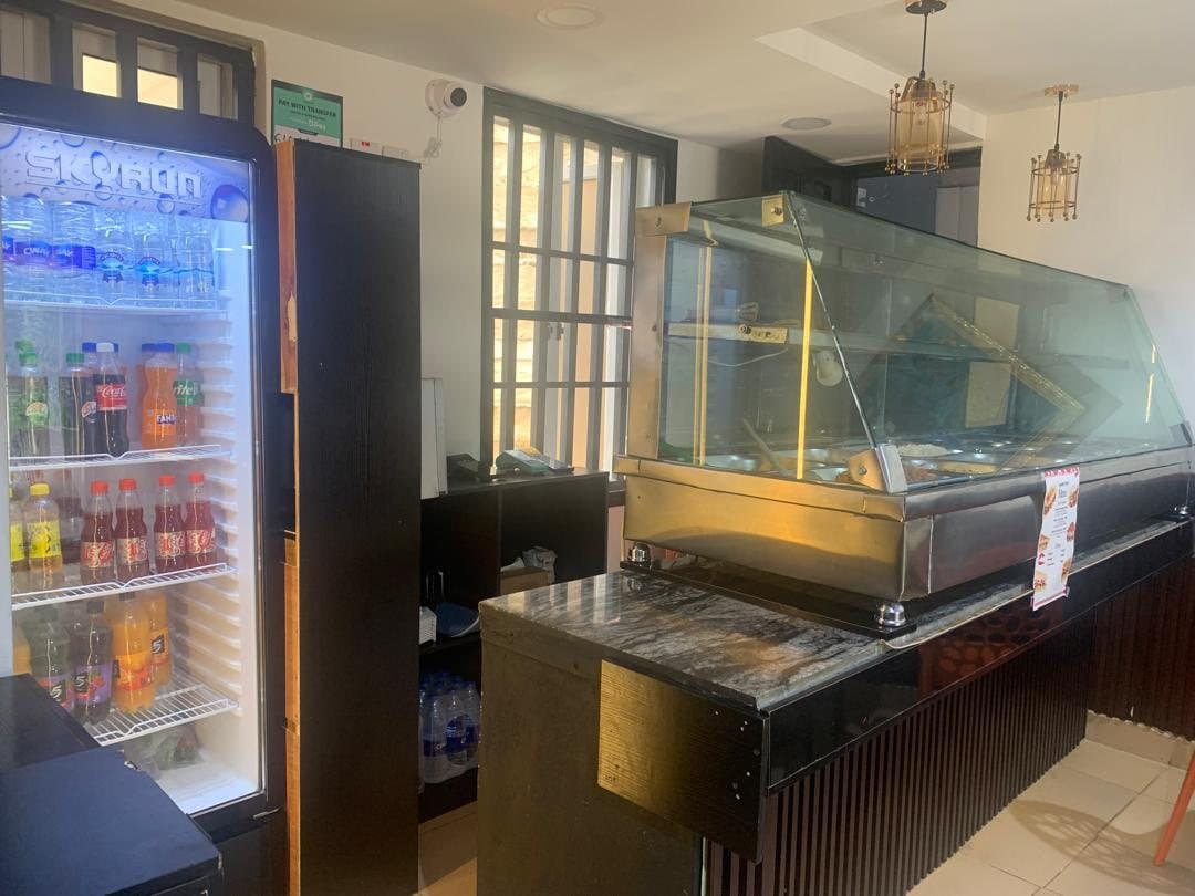 The front counter and chilled drinks